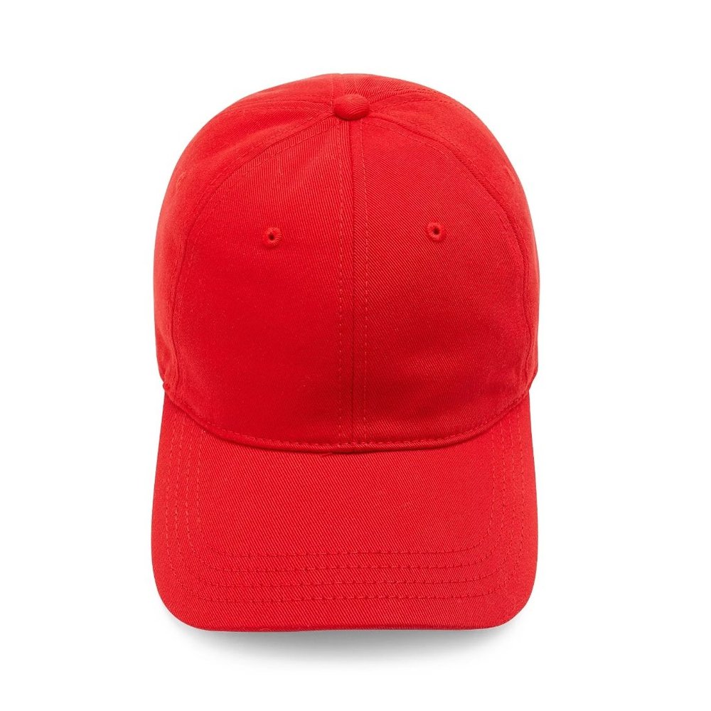 Lacoste Unisex Organic Cotton Twill Crocodile Logo Cap Adjustable Strap Hat Red - Picture 3 of 4